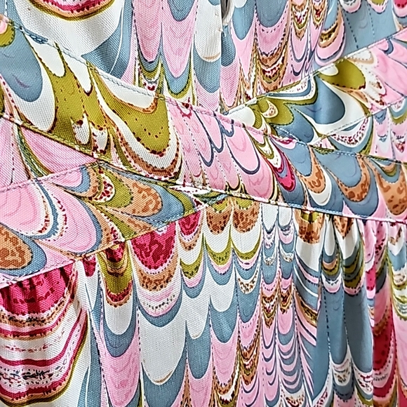 60's/70's Leslie Faye Original Phsysodelic Pinks Marble Sleeveless Maxi… - Picture 8 of 17